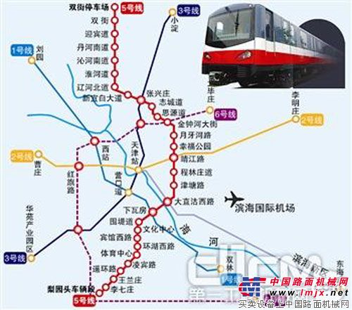 天津今年在建地鐵2、3、6、9號線和機場延伸線