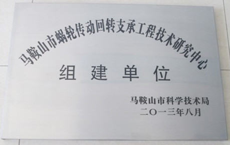 “马鞍山市蜗轮传动回转支承工程技术研究中心”在我公司正式挂牌