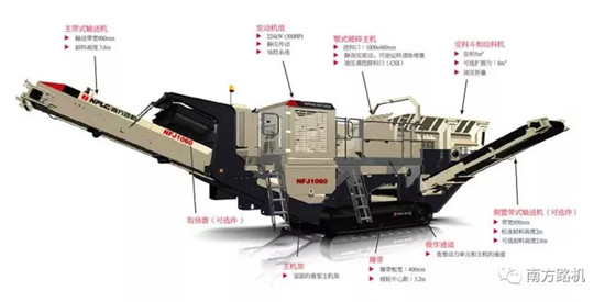 南方路机NFJ1060履带移动颚式破碎站