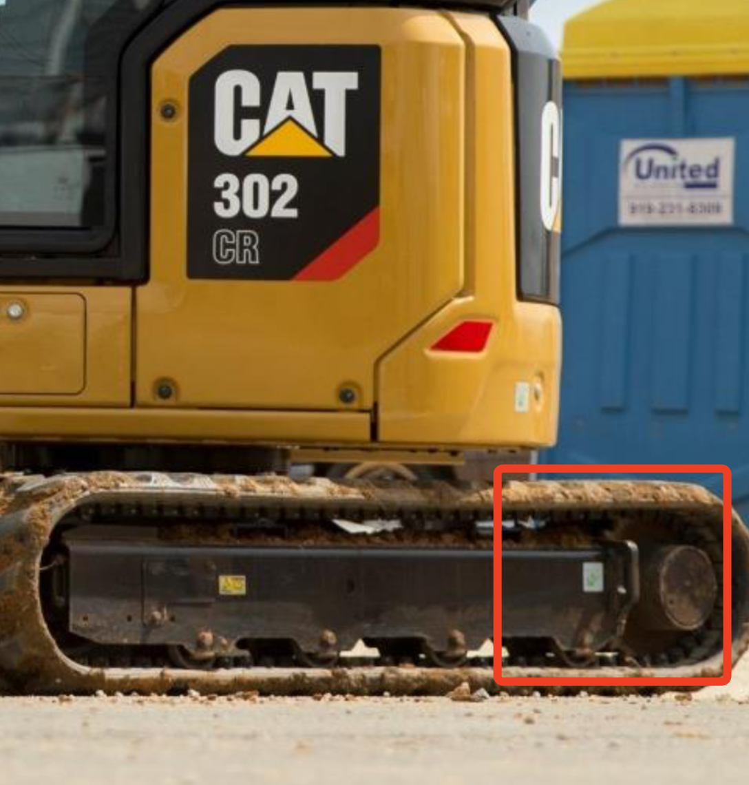 【多图】Cat®302 CR迷你型挖掘机下车架栓系点细节图_高清图